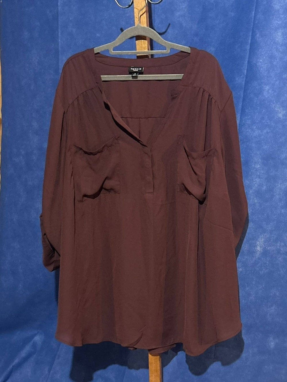 torrid Plum V‑Neck Long Sleeve Tunic
